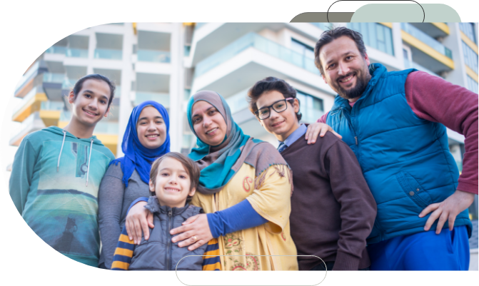 Family members smiling together